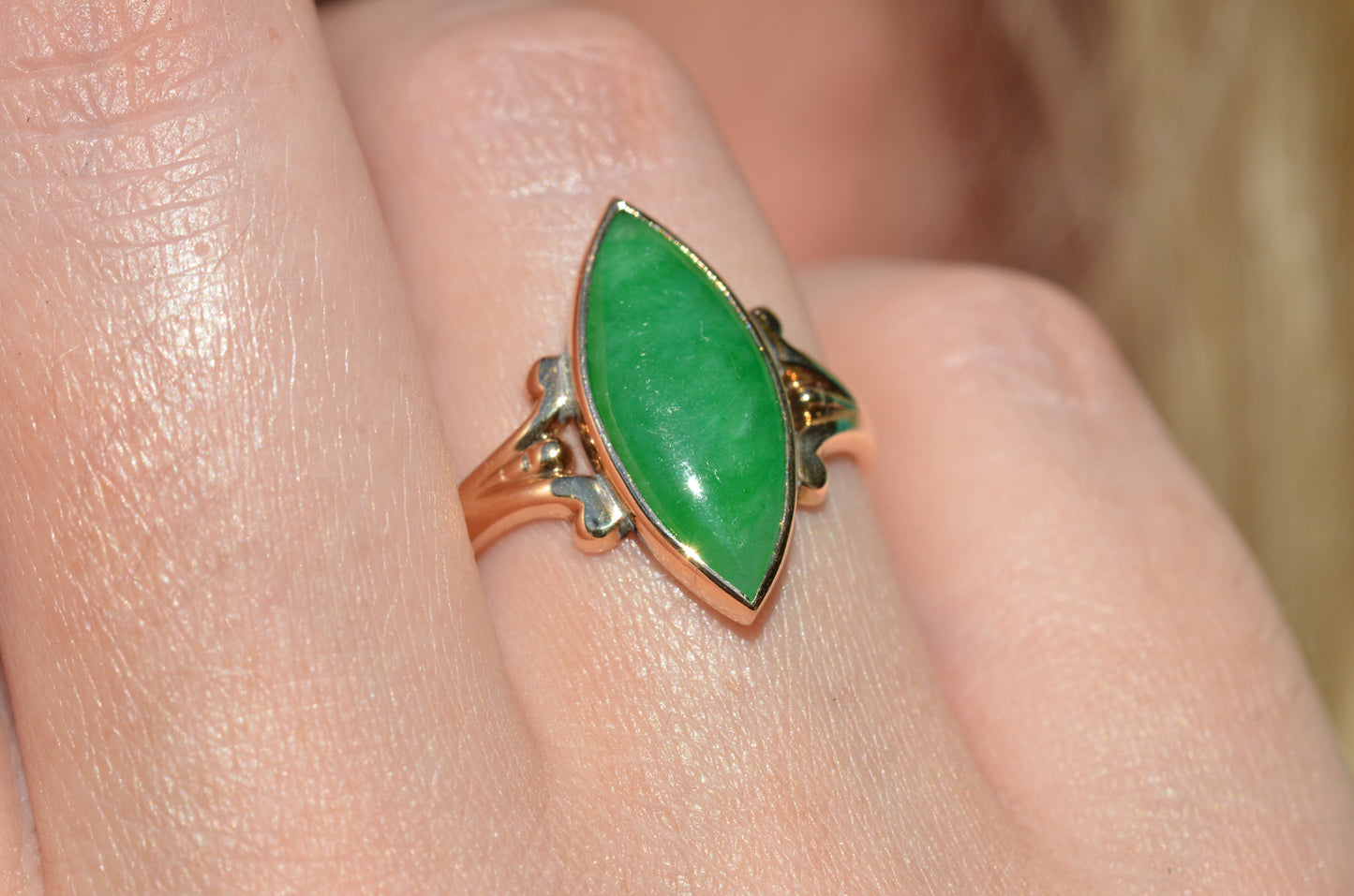 Vintage Marquise Jade Ring