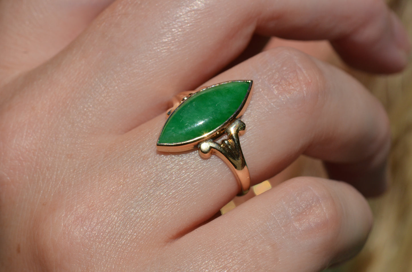 Vintage Marquise Jade Ring