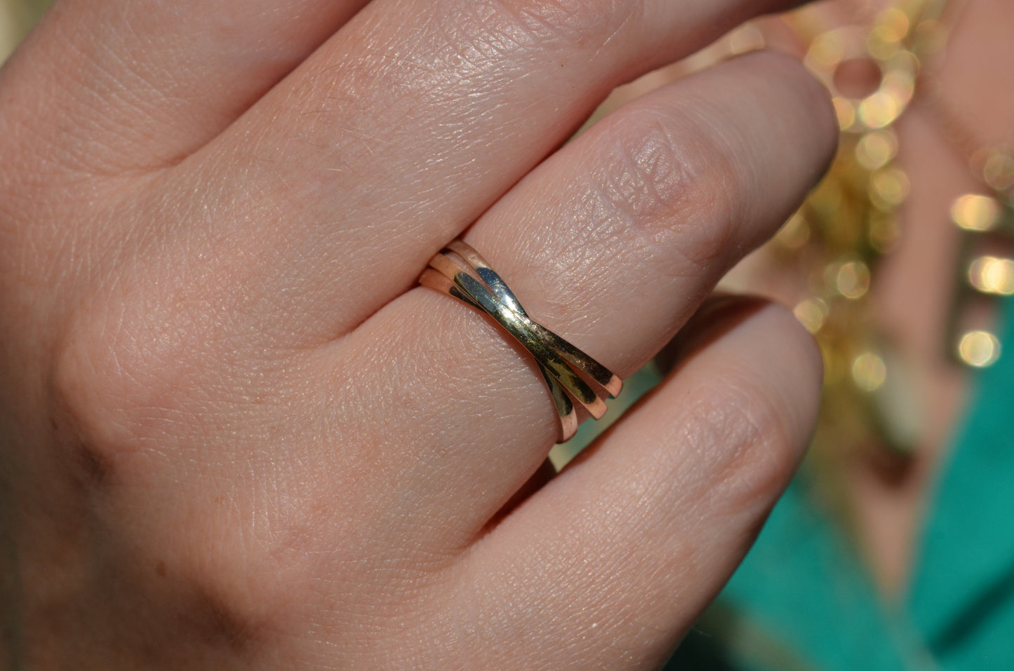 Skinny Tri-Tone Rollling Ring