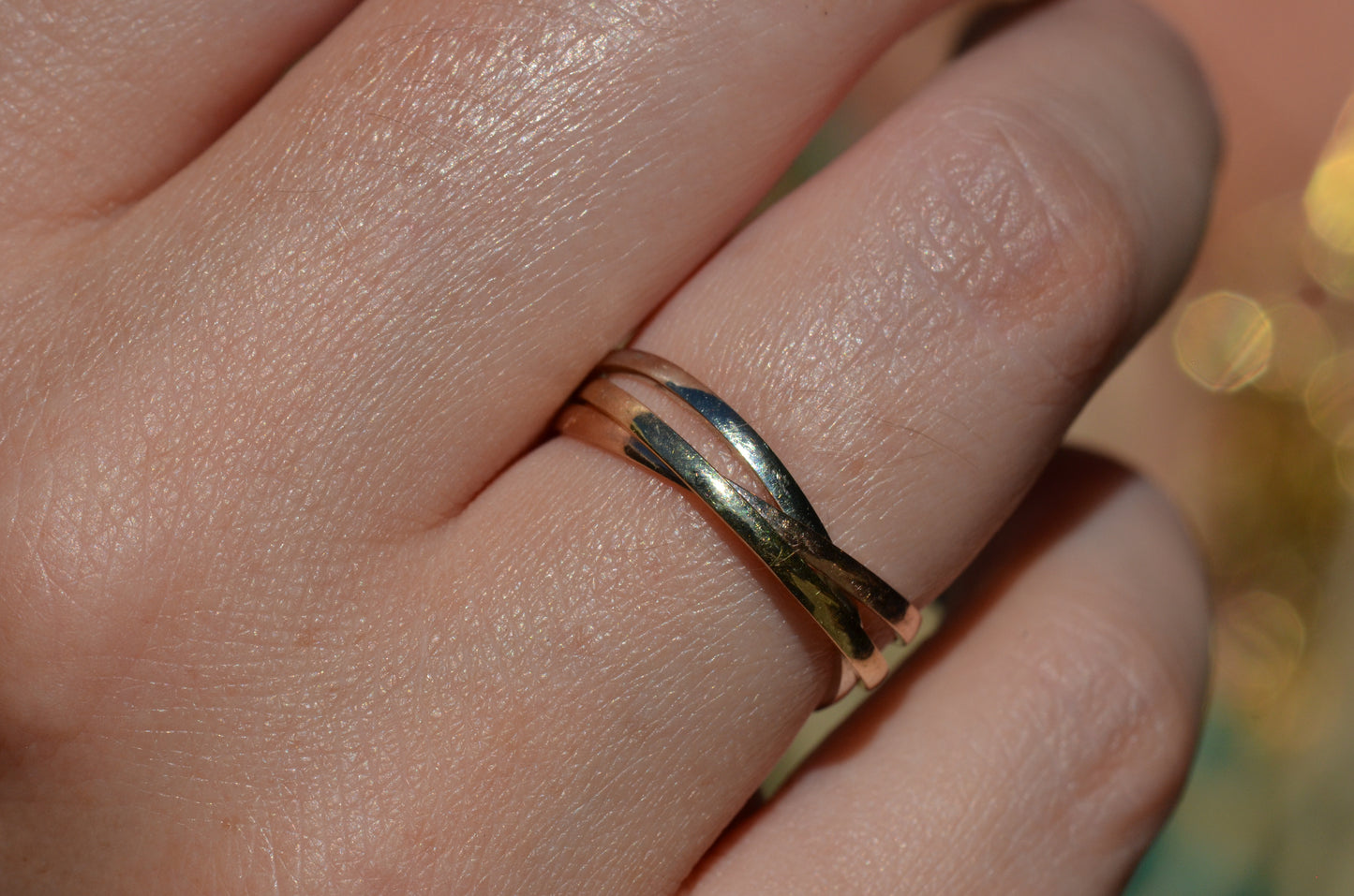 Skinny Tri-Tone Rollling Ring