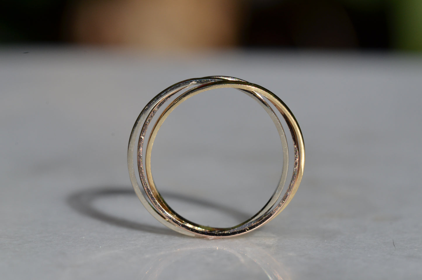 Skinny Tri-Tone Rollling Ring