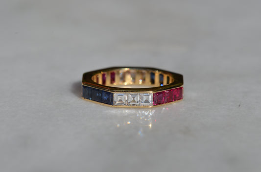 Dazzling Geometric Carré Eternity Ring