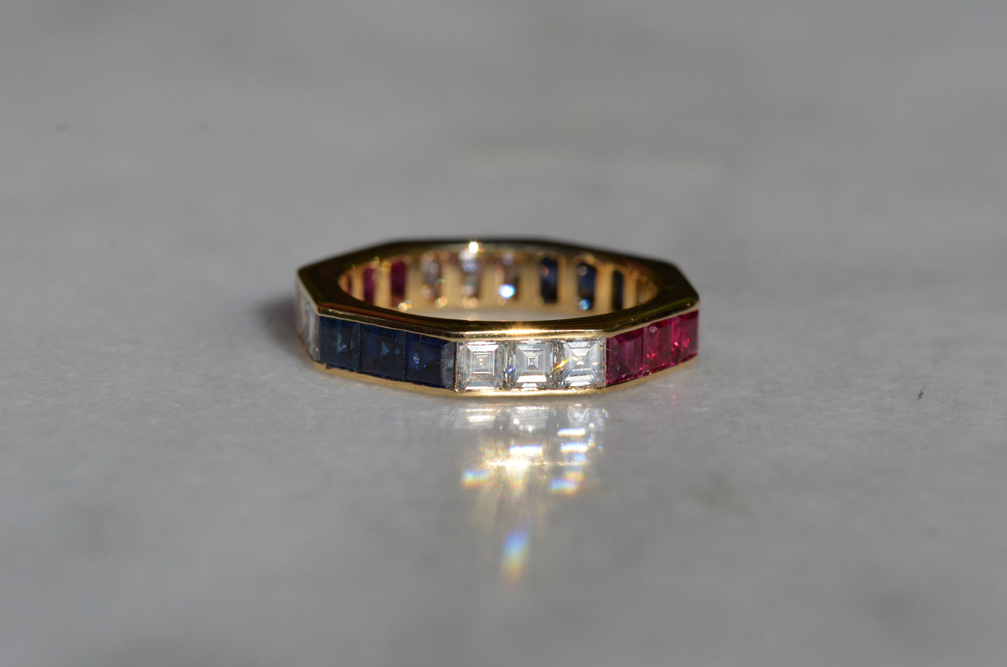 Dazzling Geometric Carré Eternity Ring