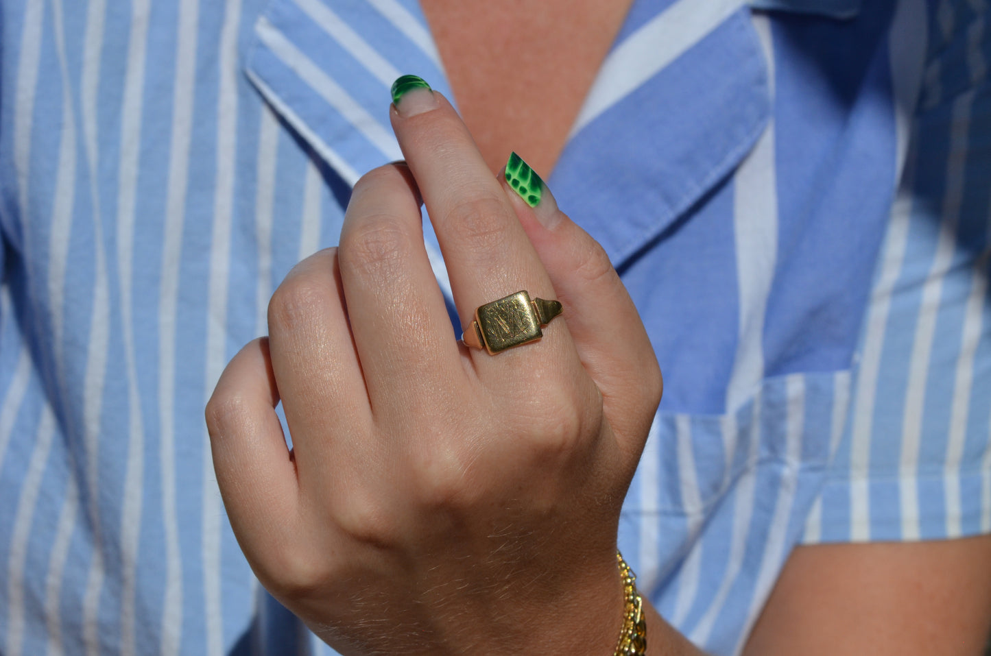 Vintage CM Monogram Signet Ring