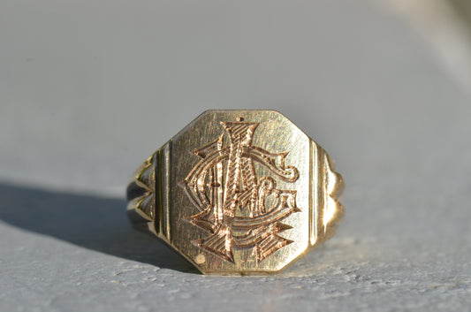 Heavy Midcentury Signet Ring LAC