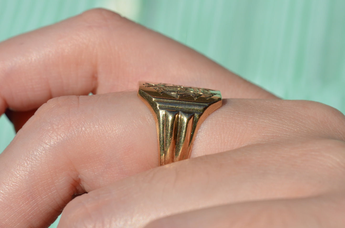 Heavy Midcentury Signet Ring LAC