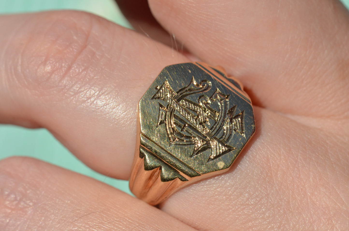 Heavy Midcentury Signet Ring LAC