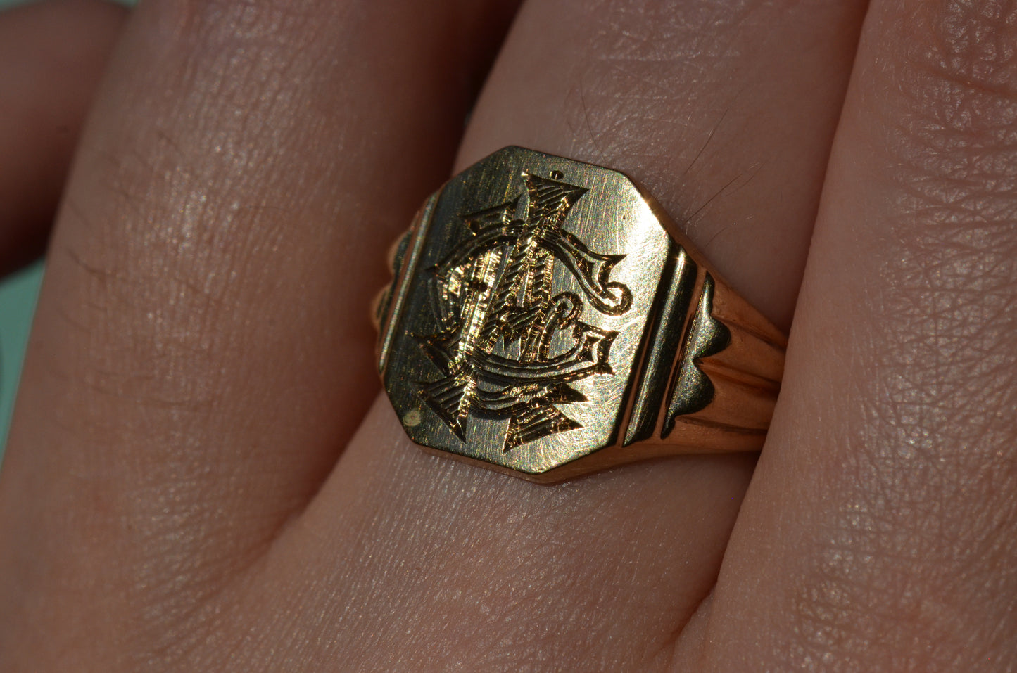 Heavy Midcentury Signet Ring LAC