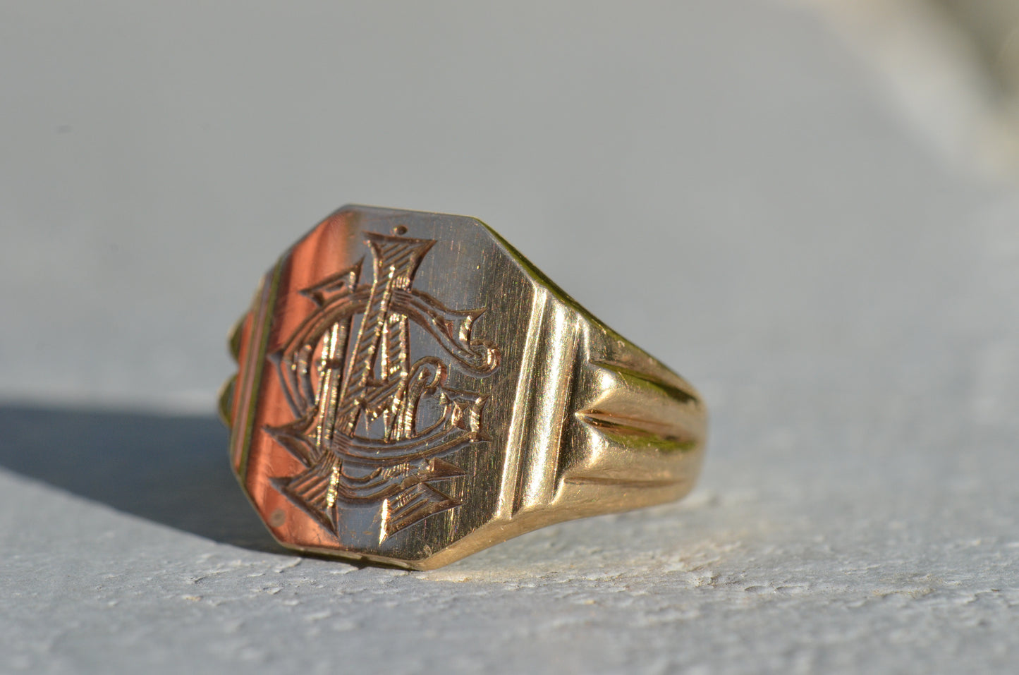 Heavy Midcentury Signet Ring LAC