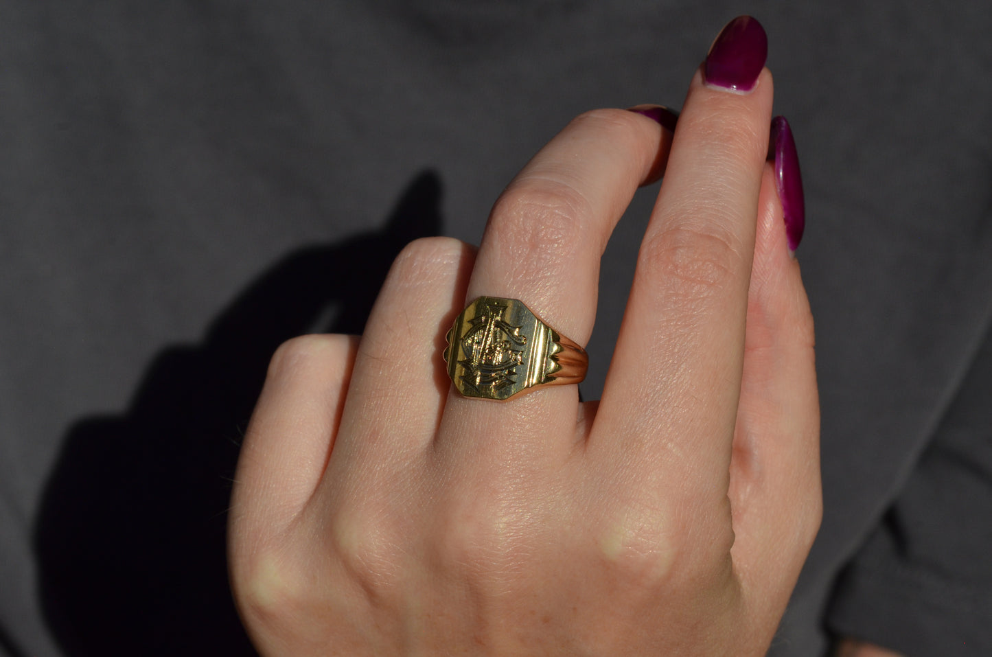 Heavy Midcentury Signet Ring LAC