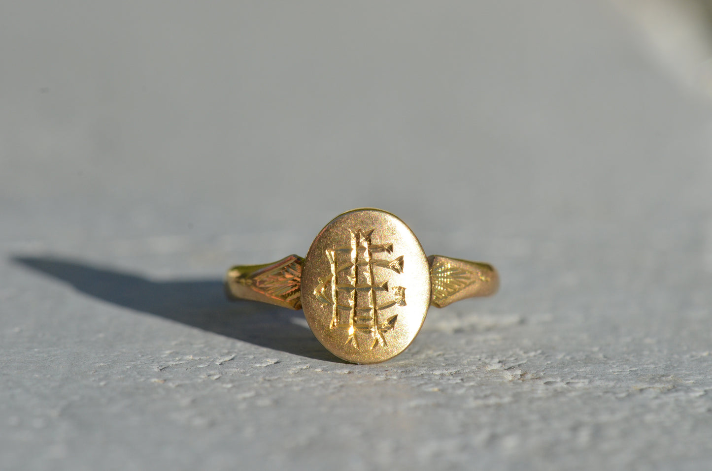 Small Vintage Monogram Signet Ring EAC