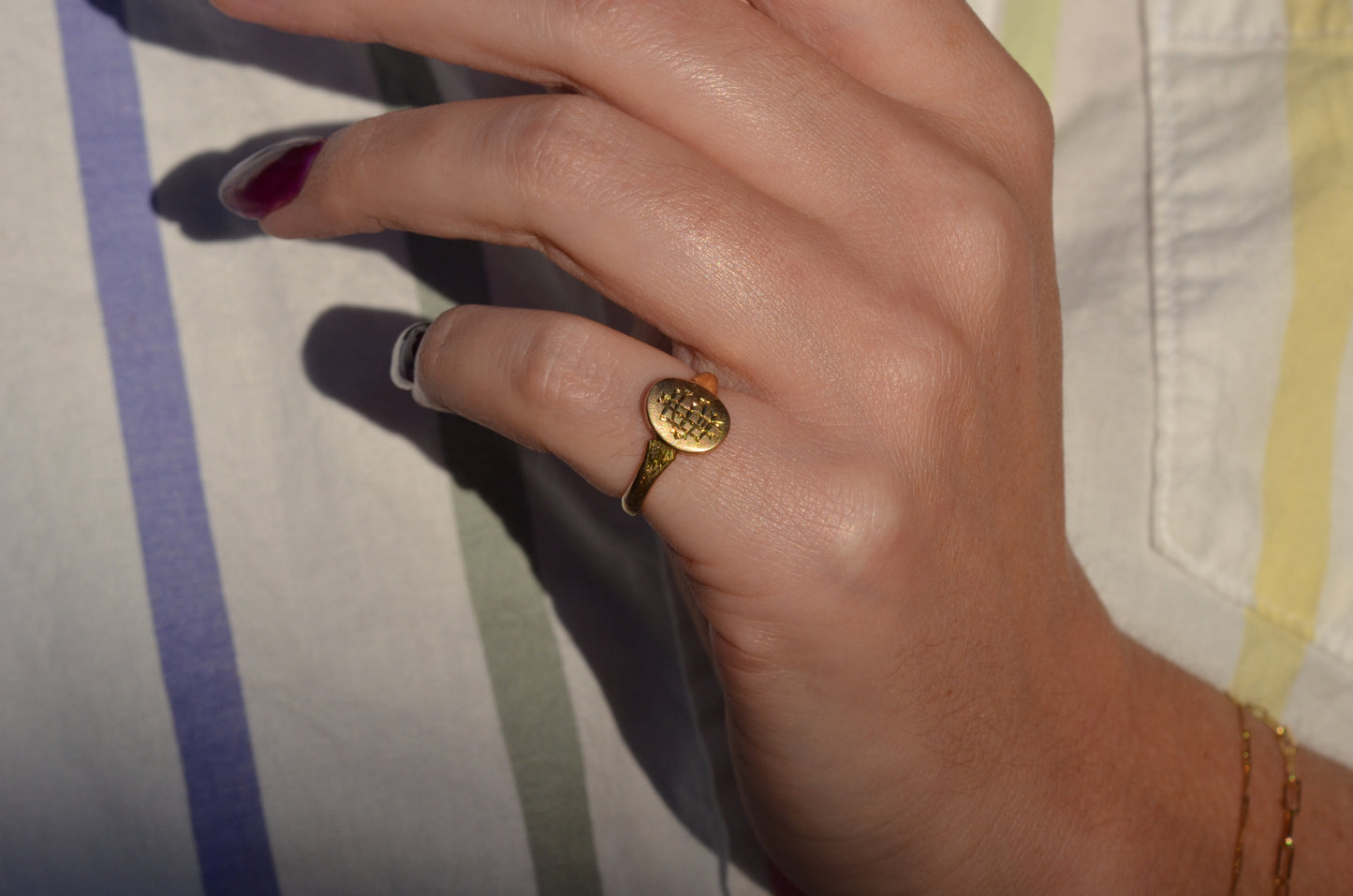 Small Vintage Monogram Signet Ring EAC