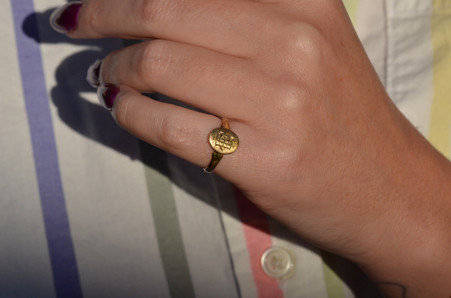 Small Vintage Monogram Signet Ring EAC