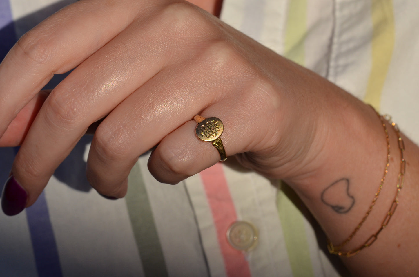 Small Vintage Monogram Signet Ring EAC