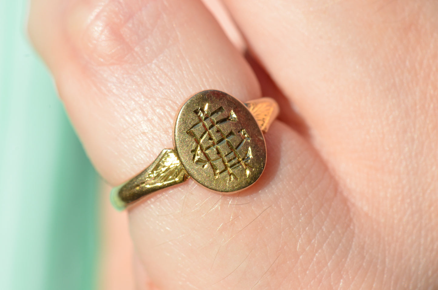 Small Vintage Monogram Signet Ring EAC