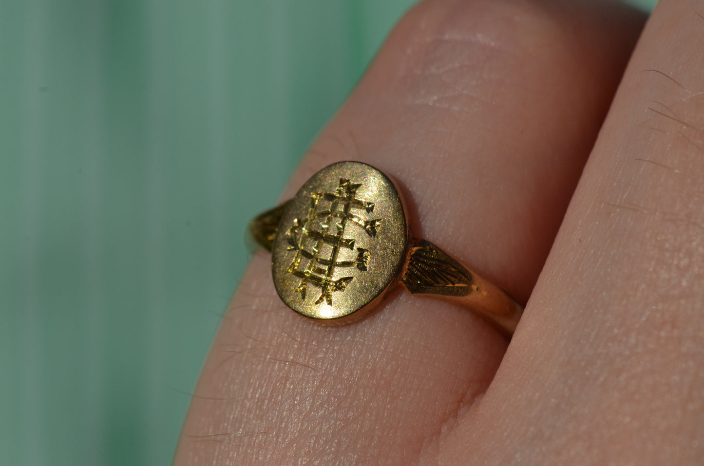 Small Vintage Monogram Signet Ring EAC