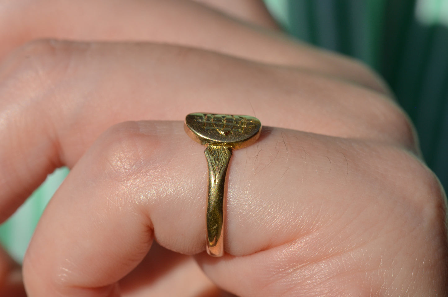 Small Vintage Monogram Signet Ring EAC