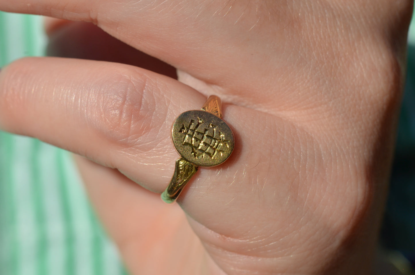 Small Vintage Monogram Signet Ring EAC