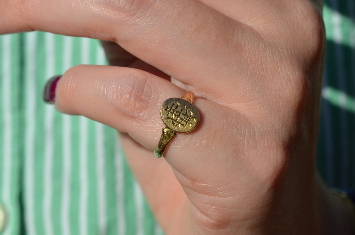 Small Vintage Monogram Signet Ring EAC