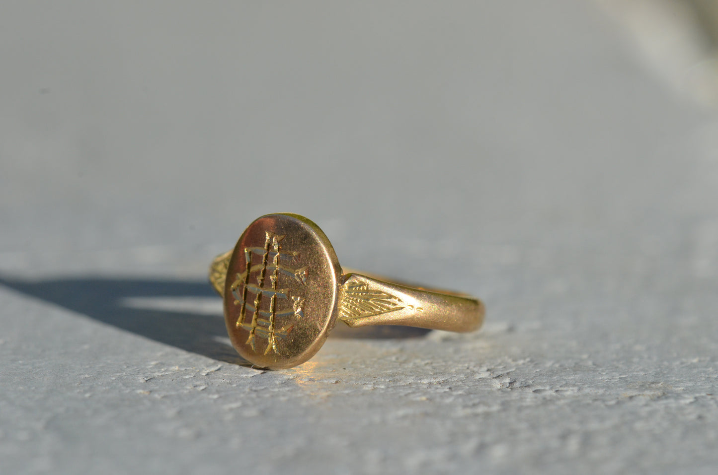 Small Vintage Monogram Signet Ring EAC