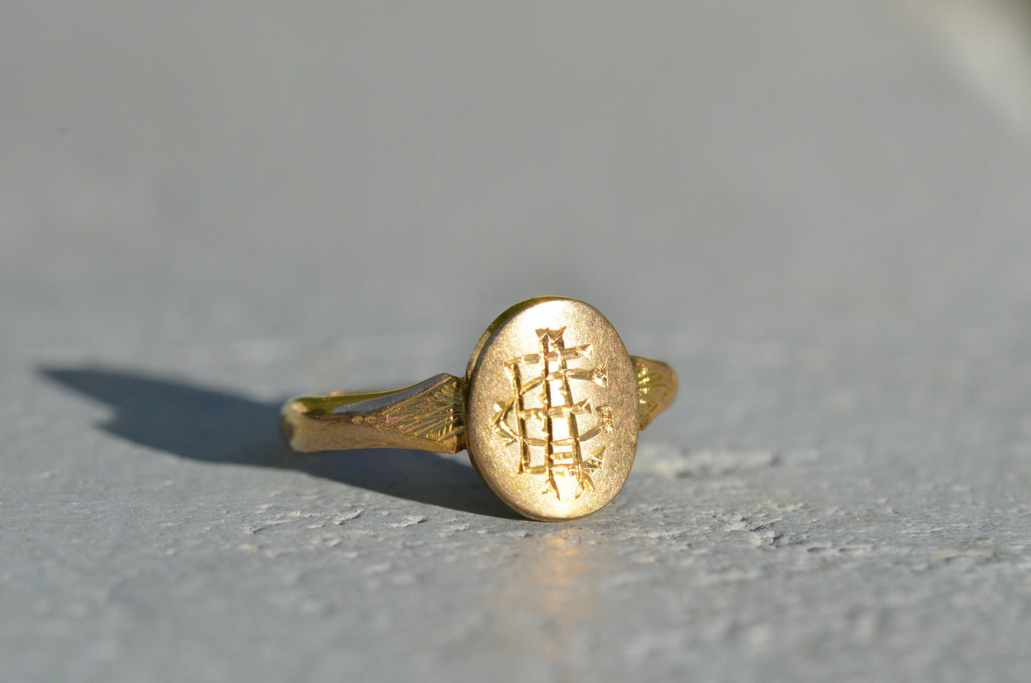 Small Vintage Monogram Signet Ring EAC