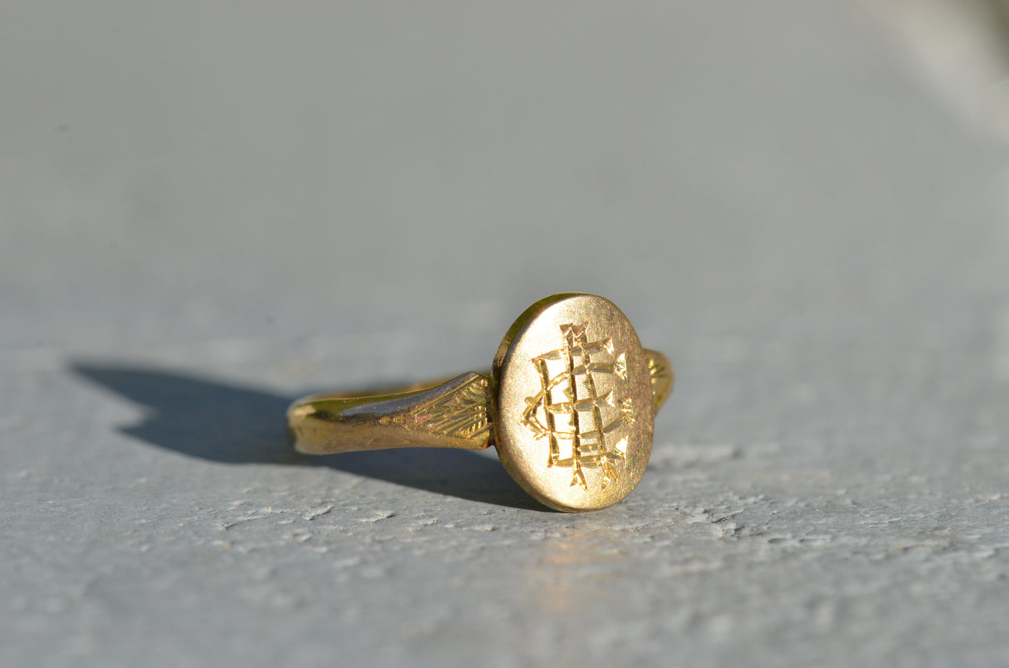 Small Vintage Monogram Signet Ring EAC