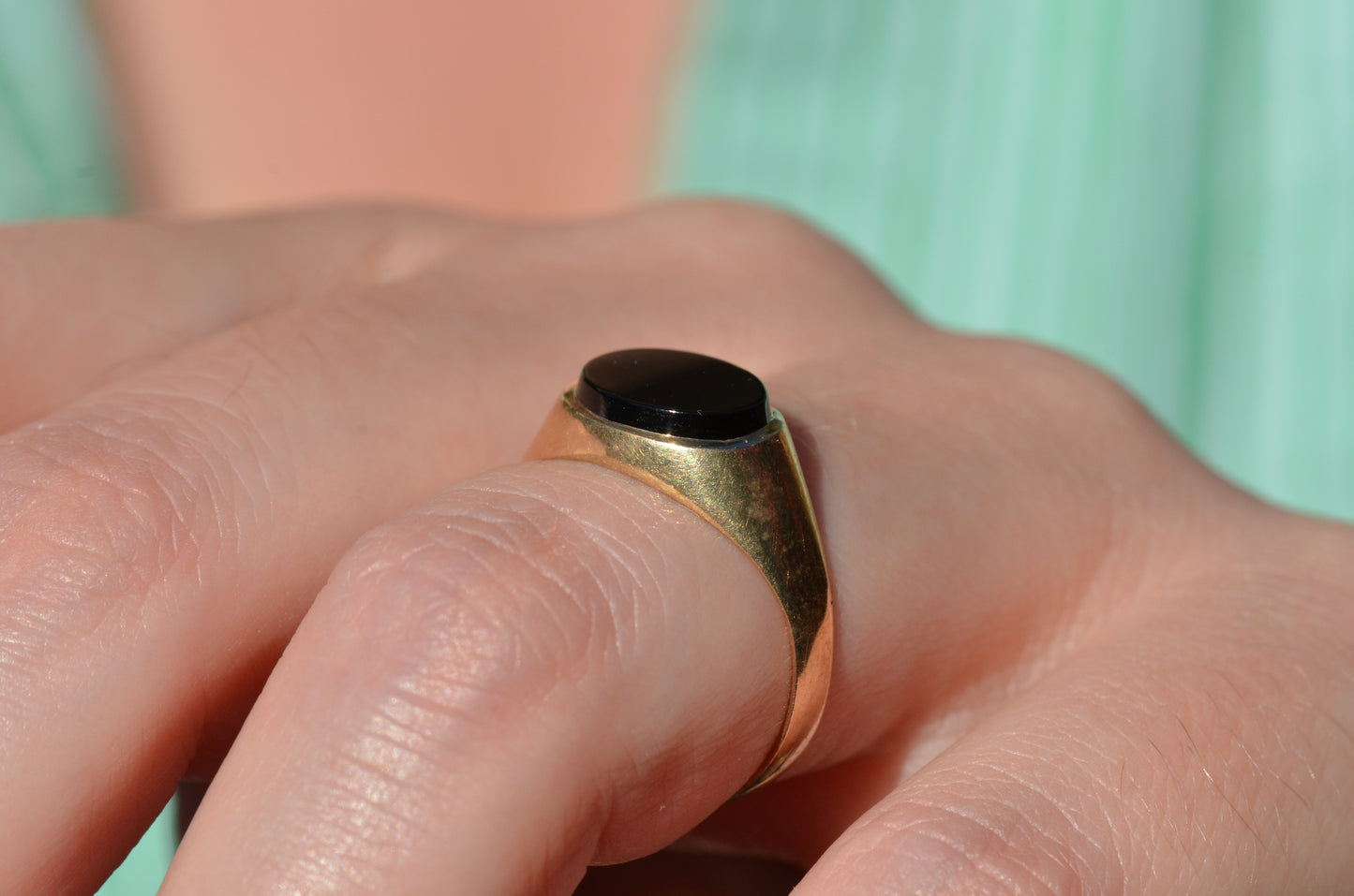 Chic East-West Onyx Signet Ring