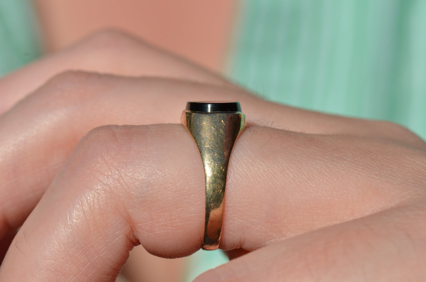 Chic East-West Onyx Signet Ring