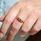 Vivid Antique Ruby and Diamond Boat Ring