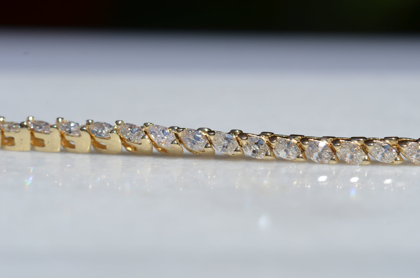 Outstanding Vintage Marquise Diamond Tennis Bracelet