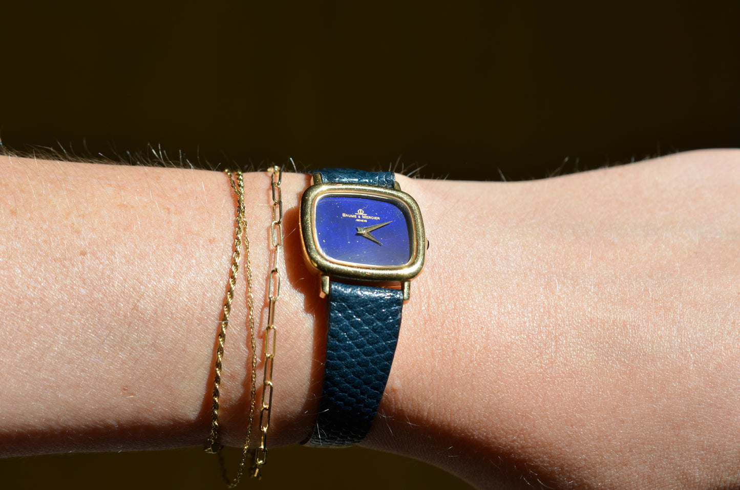 Dramatic Vintage Baume & Mercier Lapis Lazuli Watch