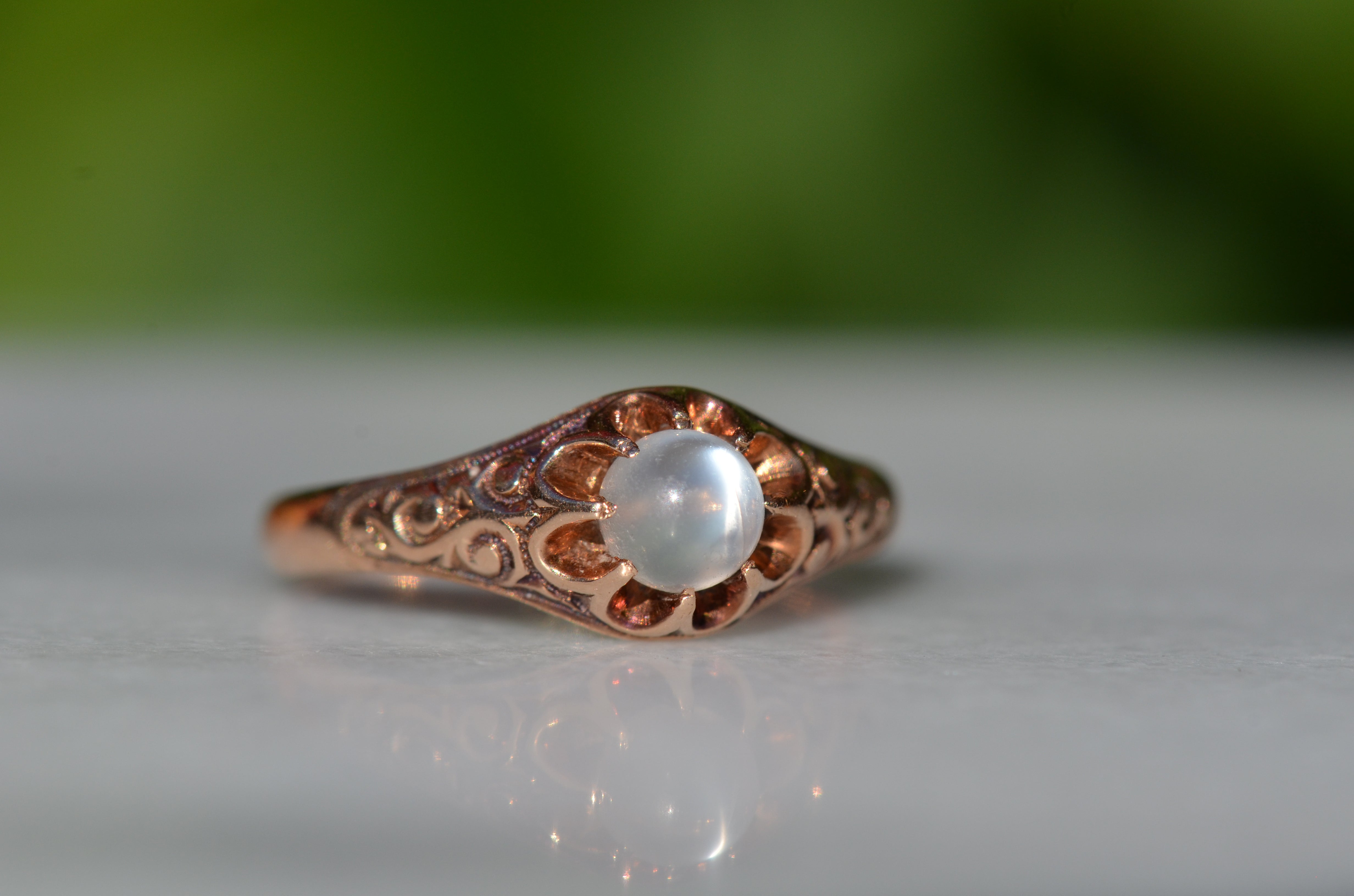 Vintage antique moonstone on sale ring