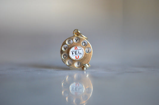 Playful Vintage Rotary Telephone Charm