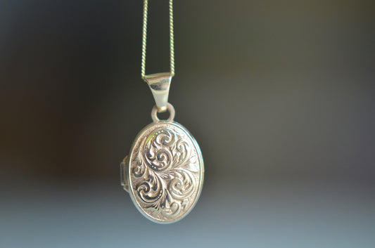 Petite Engraved Gold Locket