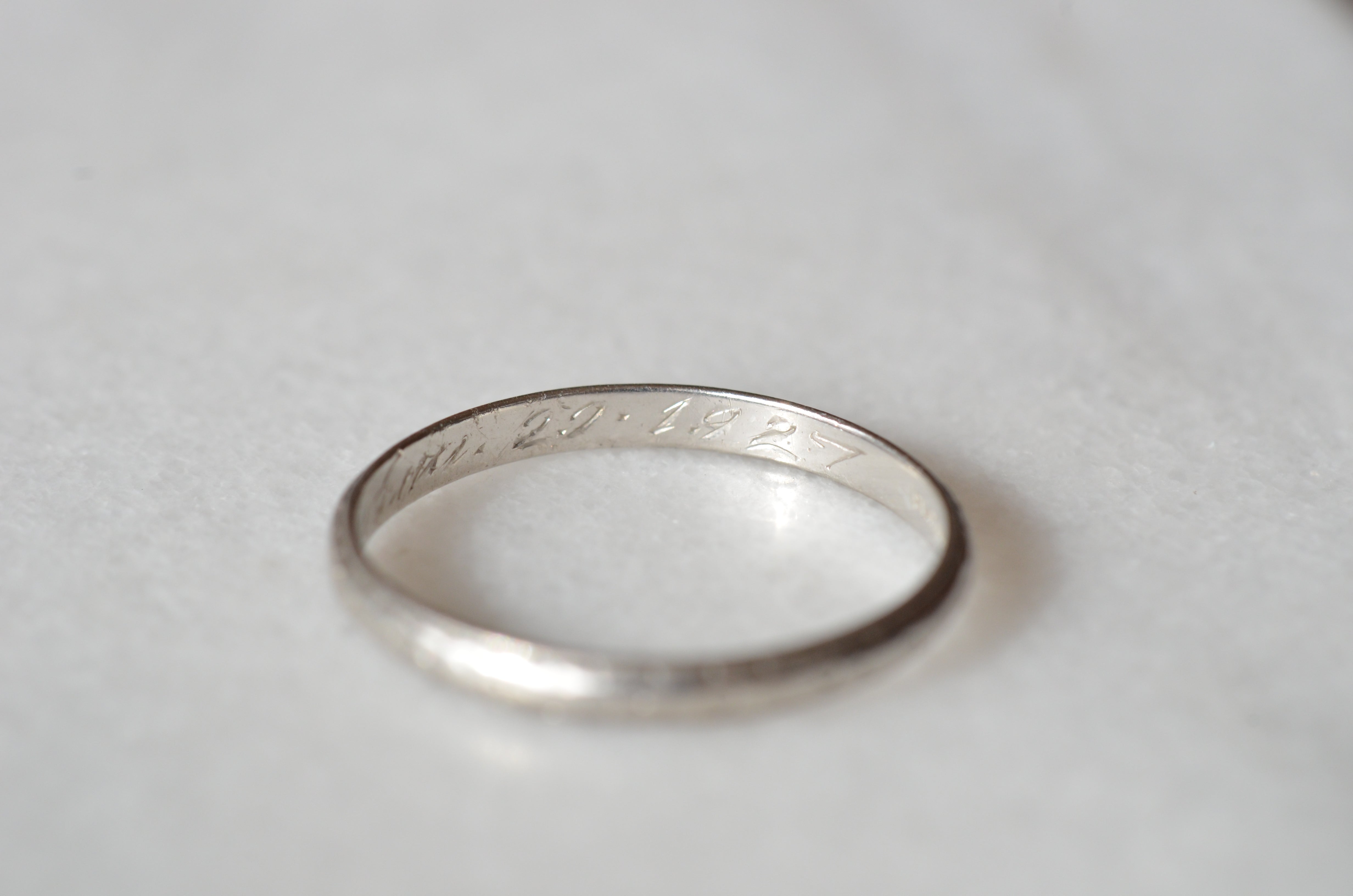 Platinum rings with hot sale names engraved