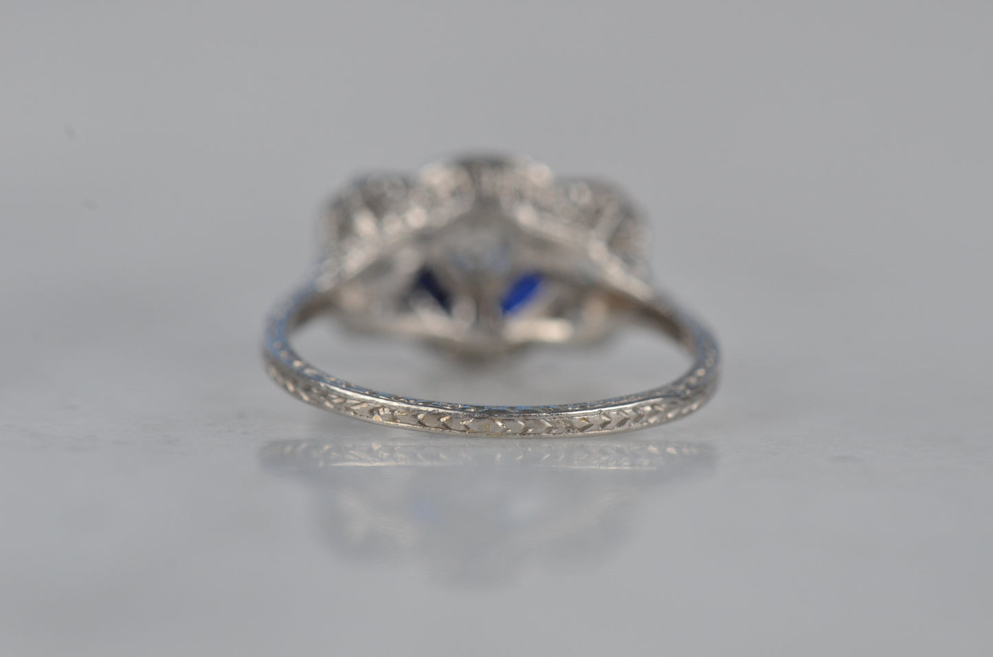 Outstanding Art Deco Diamond and Sapphire Ring