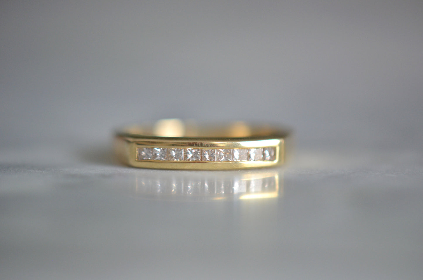 Minimalist Vintage Diamond Band Partial Eternity