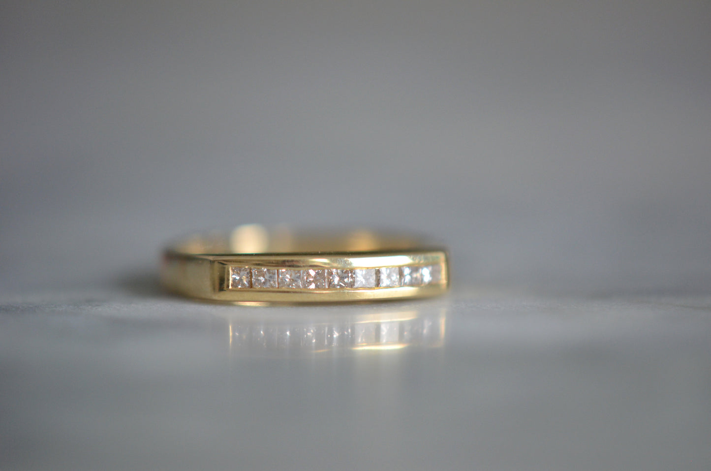 Minimalist Vintage Diamond Band Partial Eternity