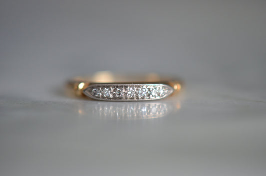 Delicate Two Tone Vintage Diamond Band