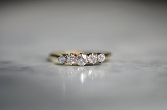 Delicate Art Deco Five-Stone Diamond Ring