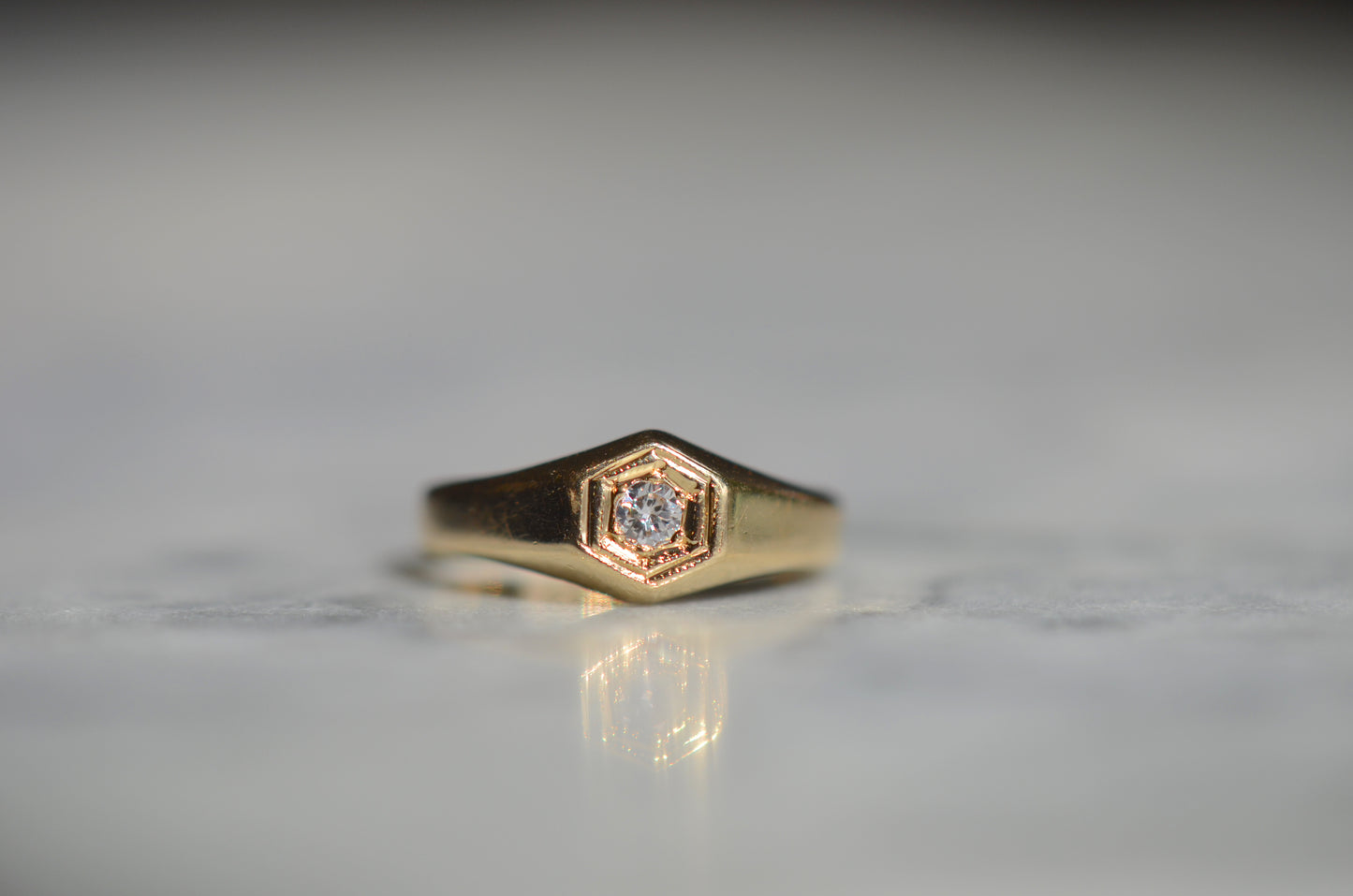 Geometric Vintage Diamond Pinky Ring