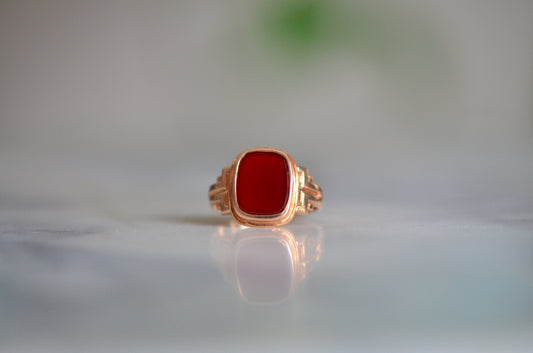 Warm Carnelian Signet with Personal Inscription