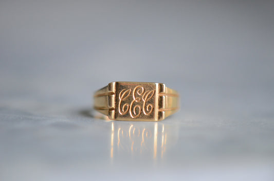 Sleek Gold Pinky Signet Ring