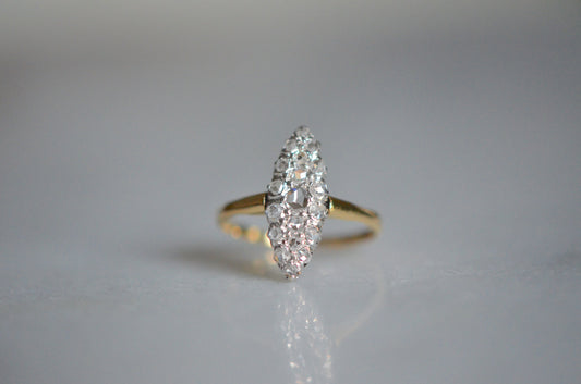 Dazzling Rose Cut Navette Ring