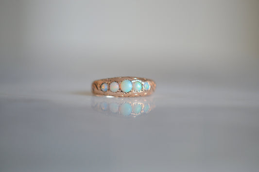 Rosy Gold Victorian Opal Ring