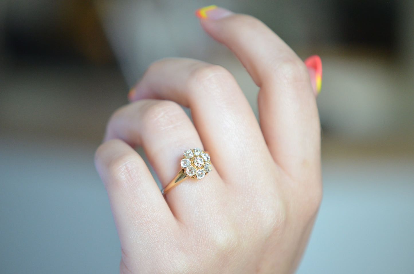 Breathtaking Old Mine Cluster Ring