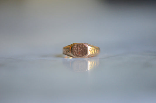 Edwardian "E" Baby Signet Ring