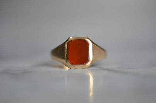 Sleek Carnelian Signet Ring