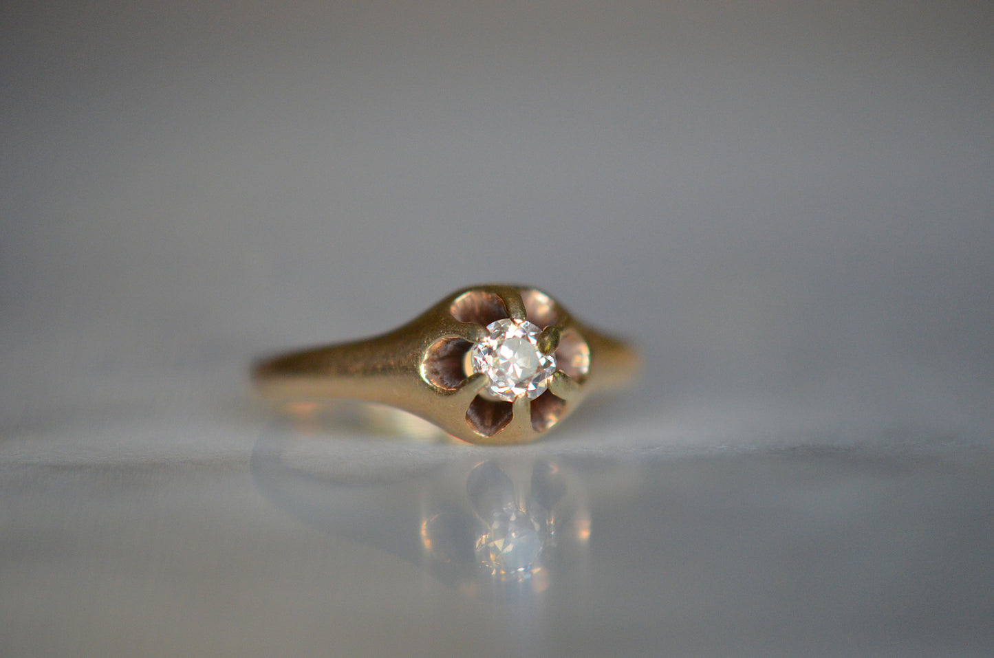 Smooth and Minimalist Victorian Belcher Ring
