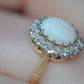 Romantic Victorian Revival Opal Halo Ring
